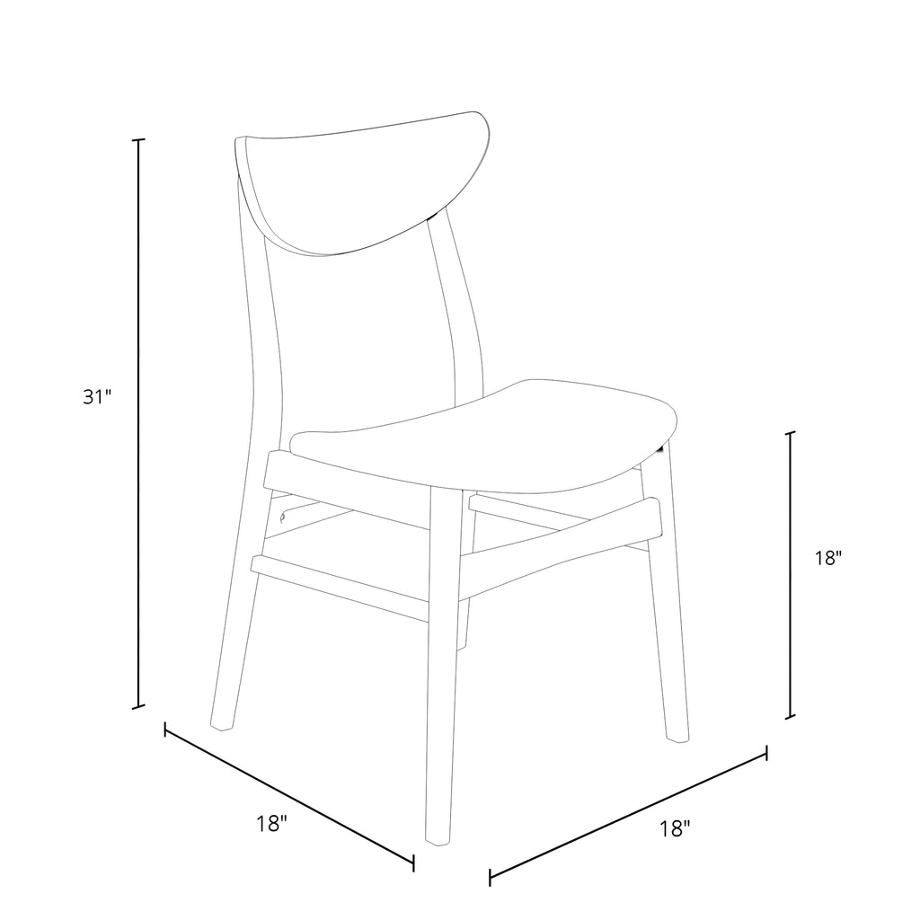 Set of 2 Mid-Century Modern Dining Chair Q35013