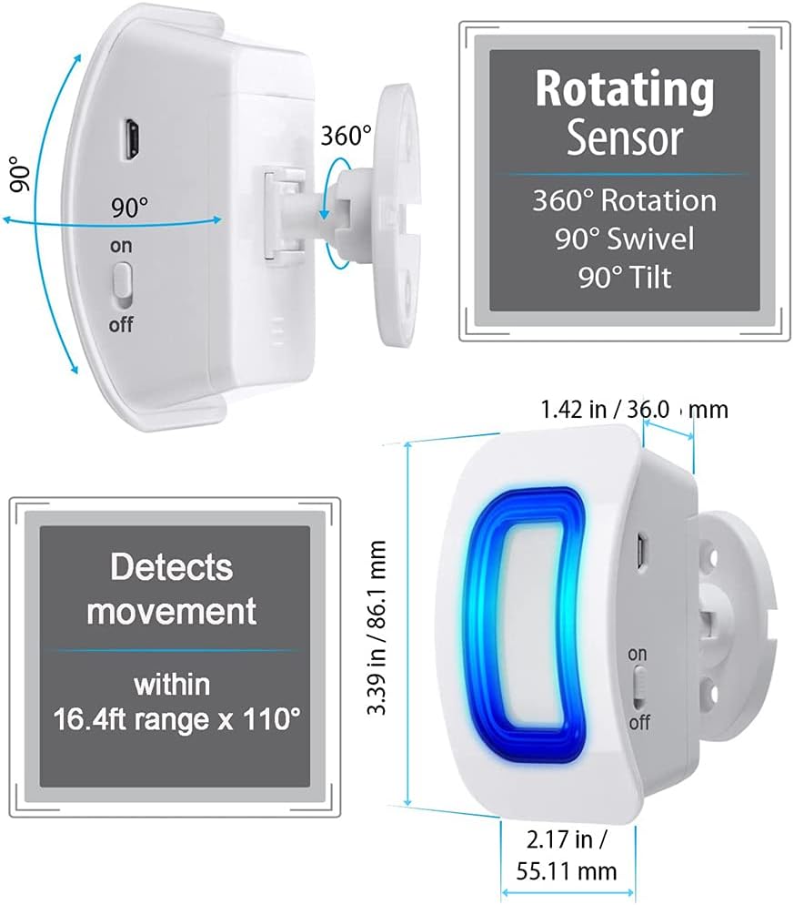 Wireless Motion Sensor Alert Room Bed Alarm with 3 Receiver and 2 Monitor Motion I136