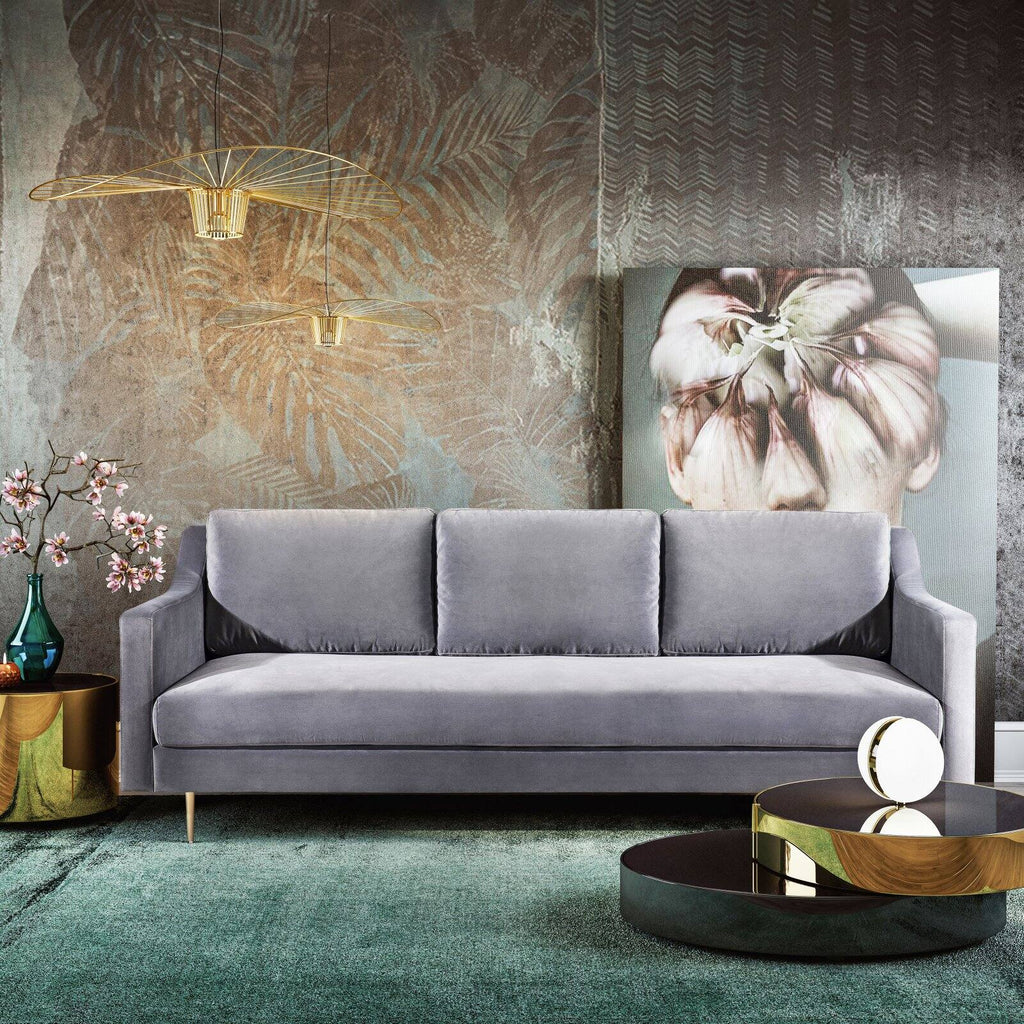 Grey Milan Velvet Sofa X932