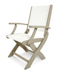 Coastal Folding Chair in Sand / White Sling E326