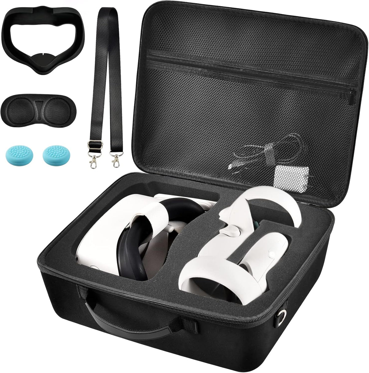 Hard Carrying Case for Oculus Quest 2 VR Gaming Headset and Touch Controllers T744