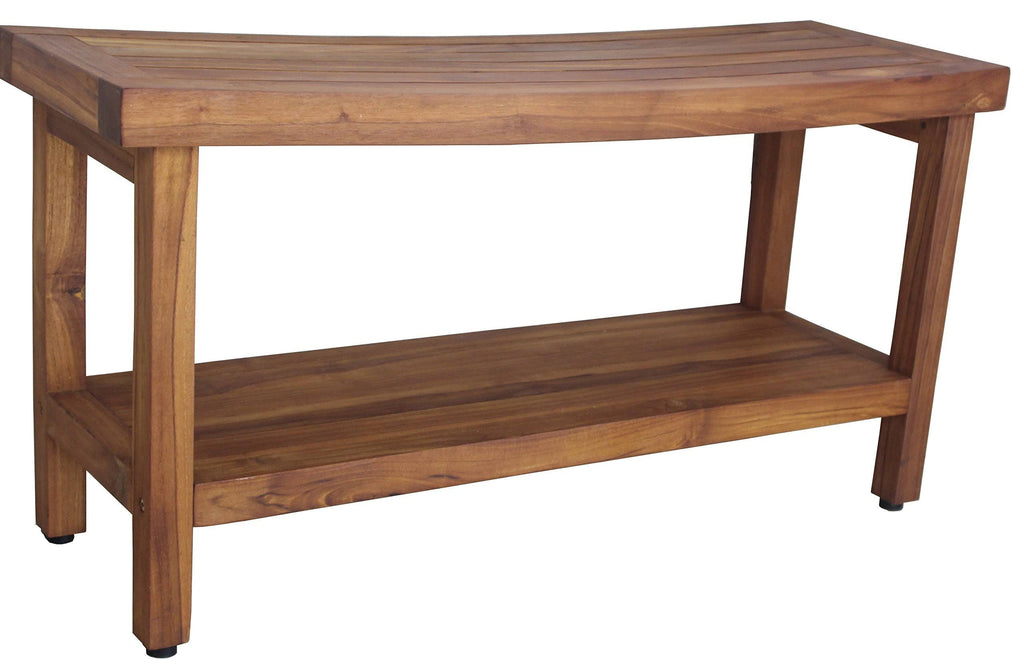 Teak Shower Bench with Shelf S1423