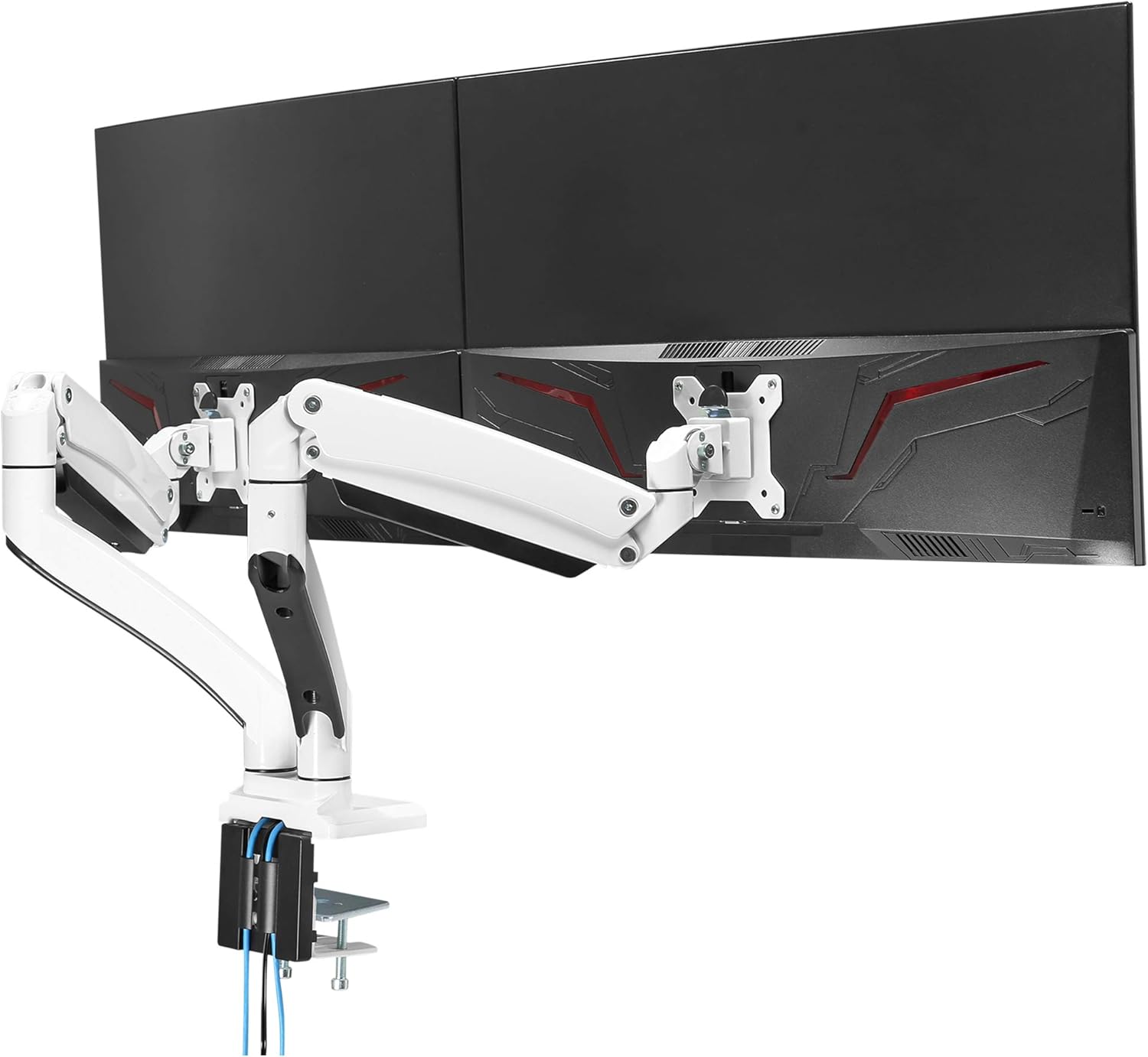 White Dual Monitor Arm Desk Mount P4246