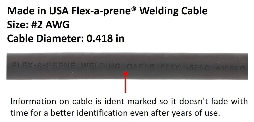 200 Amp Welding Leads Assembly Set with Dinse 35-70 Connector, #2 AWG Cable, 25 Feet each Lead M689
