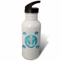 Aqua Circles Nautical Beach Theme Art 21 oz Sports Water Bottle S6439