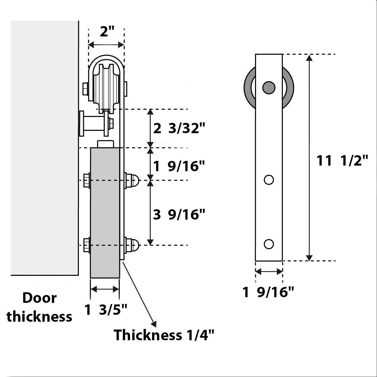Double Barn Door 36 x 80 inches with Frosted Glass A61685