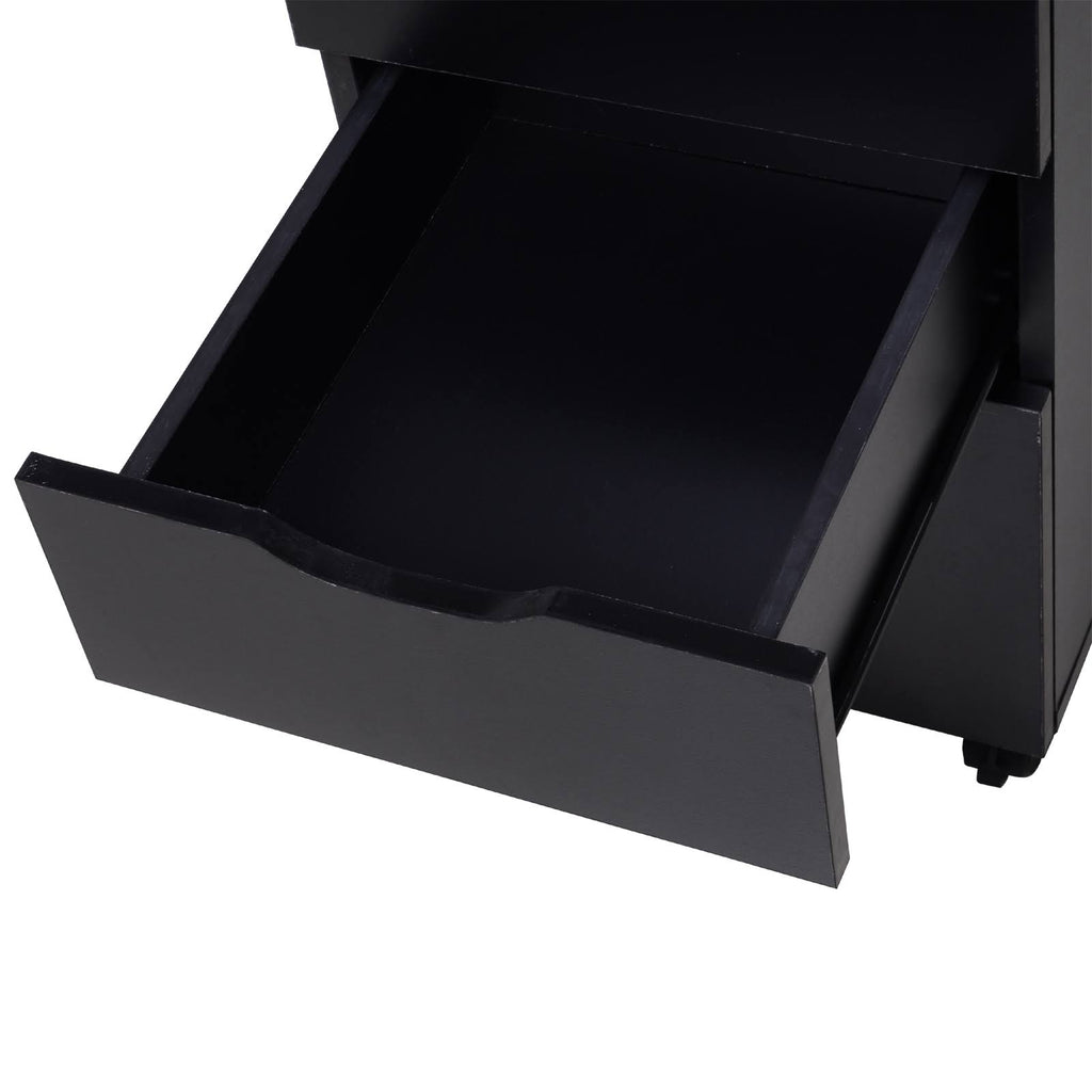 Black 3 Drawer Rolling File Cabinet V462677