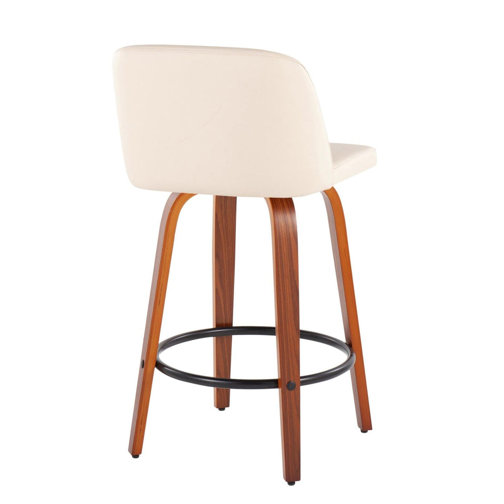 Cream Walnut Counter Stools, Set Of 2 E610628