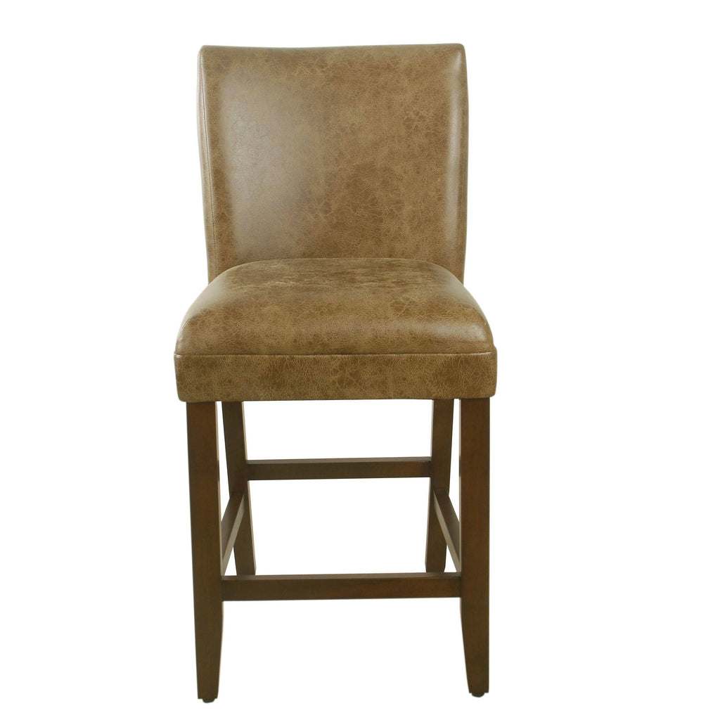 Distressed Brown Faux Leather Barstool N7041