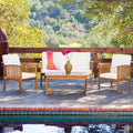 Brown Acacia 4-Piece Outdoor Sofa Set L4047