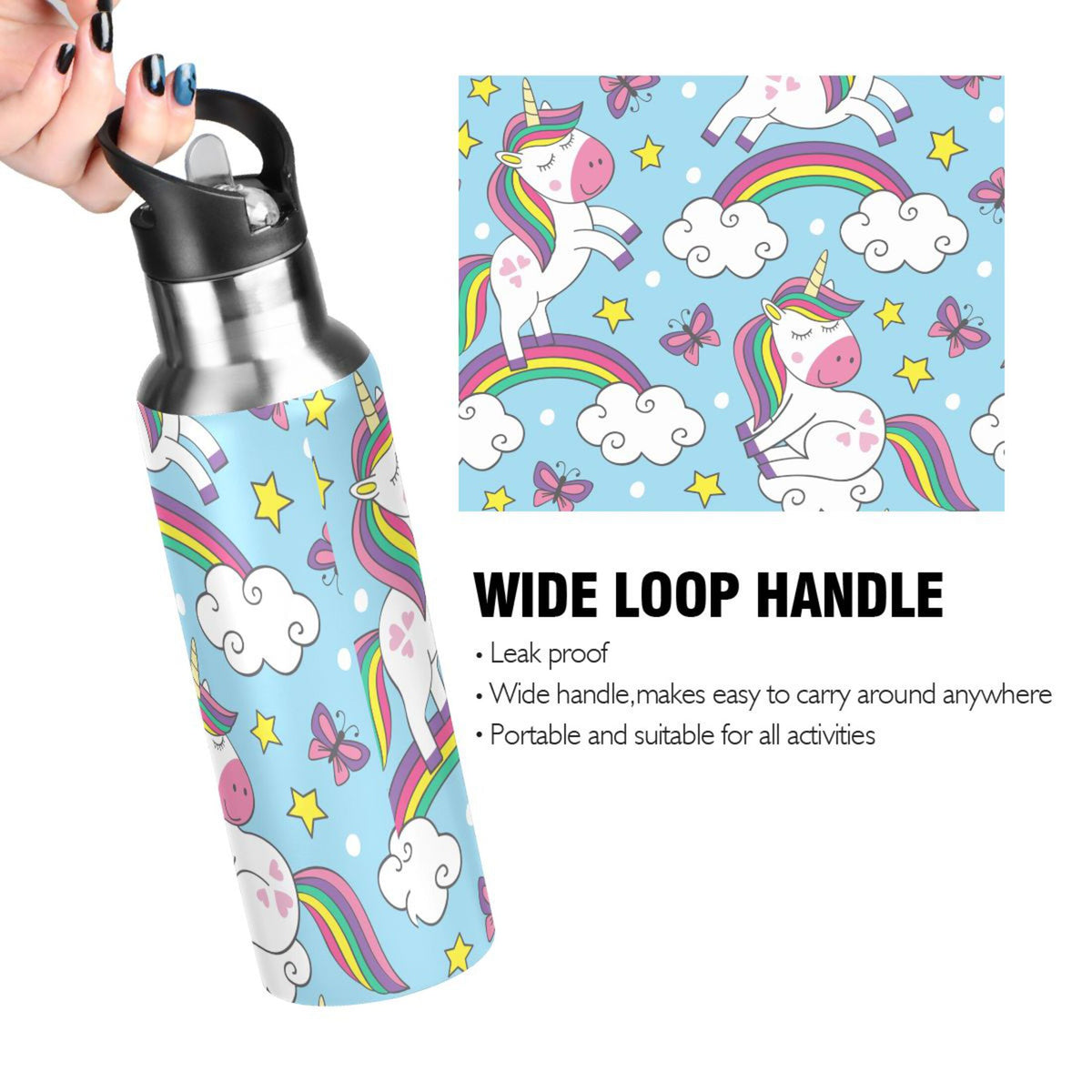 Stainless Steel Insulated Water Bottle with Straw Lid L651949