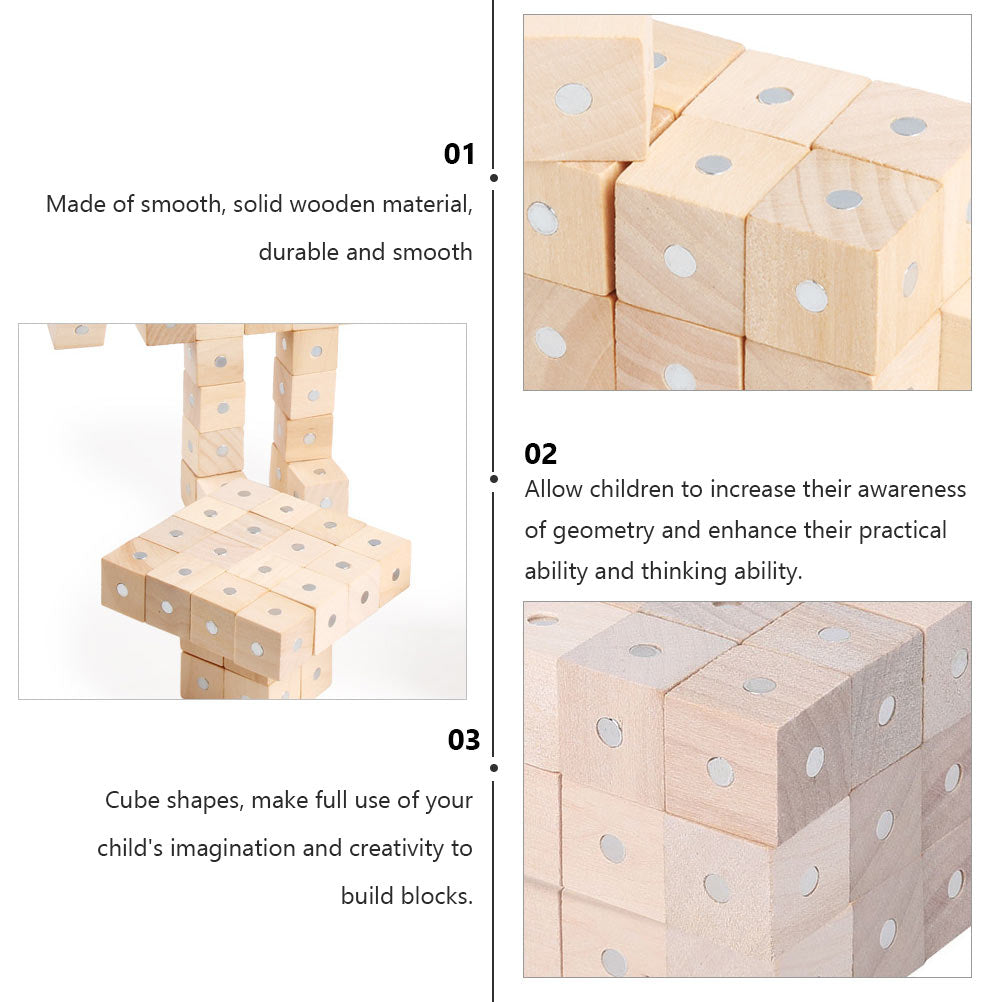 15 Pcs Magnetic Wooden Building Blocks N12998