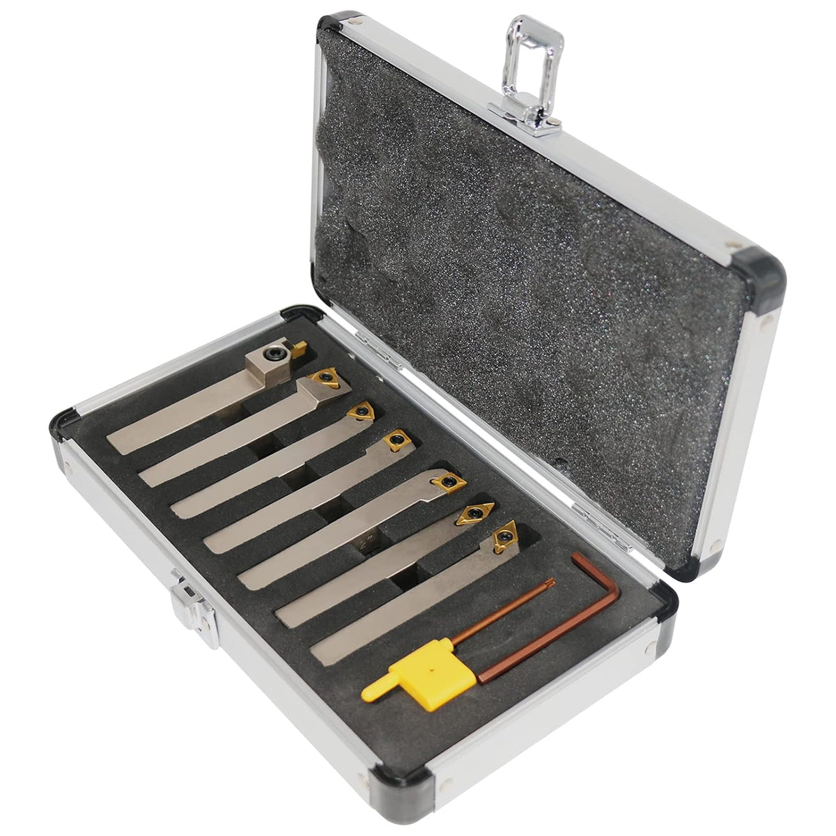 3/8 Shank 7 Pieces Carbide Turning Tool Set with Portable Case C1006