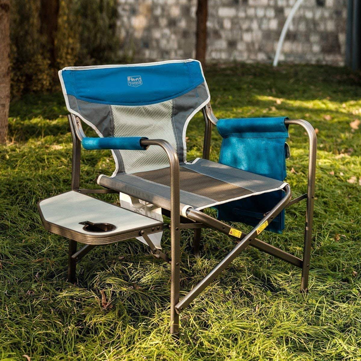 Portable Folding Directors Chair with Side Table (2 Pack) V991684