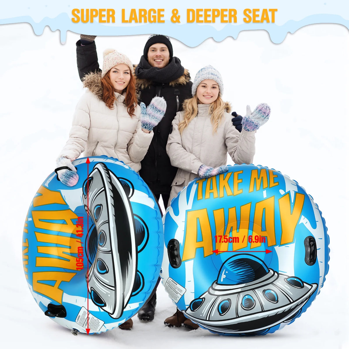 47 Inch Inflatable Snow Tube Sled R188