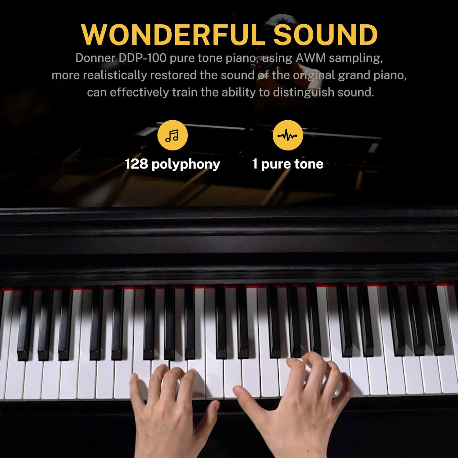 88-Key Weighted Action Digital Piano with Furniture Stand, Triple Pedals, Black R423003