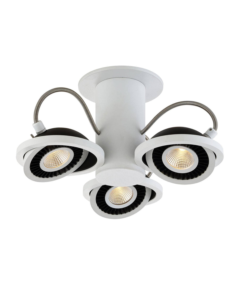 3 Light LED Surface Mount White/Black X891