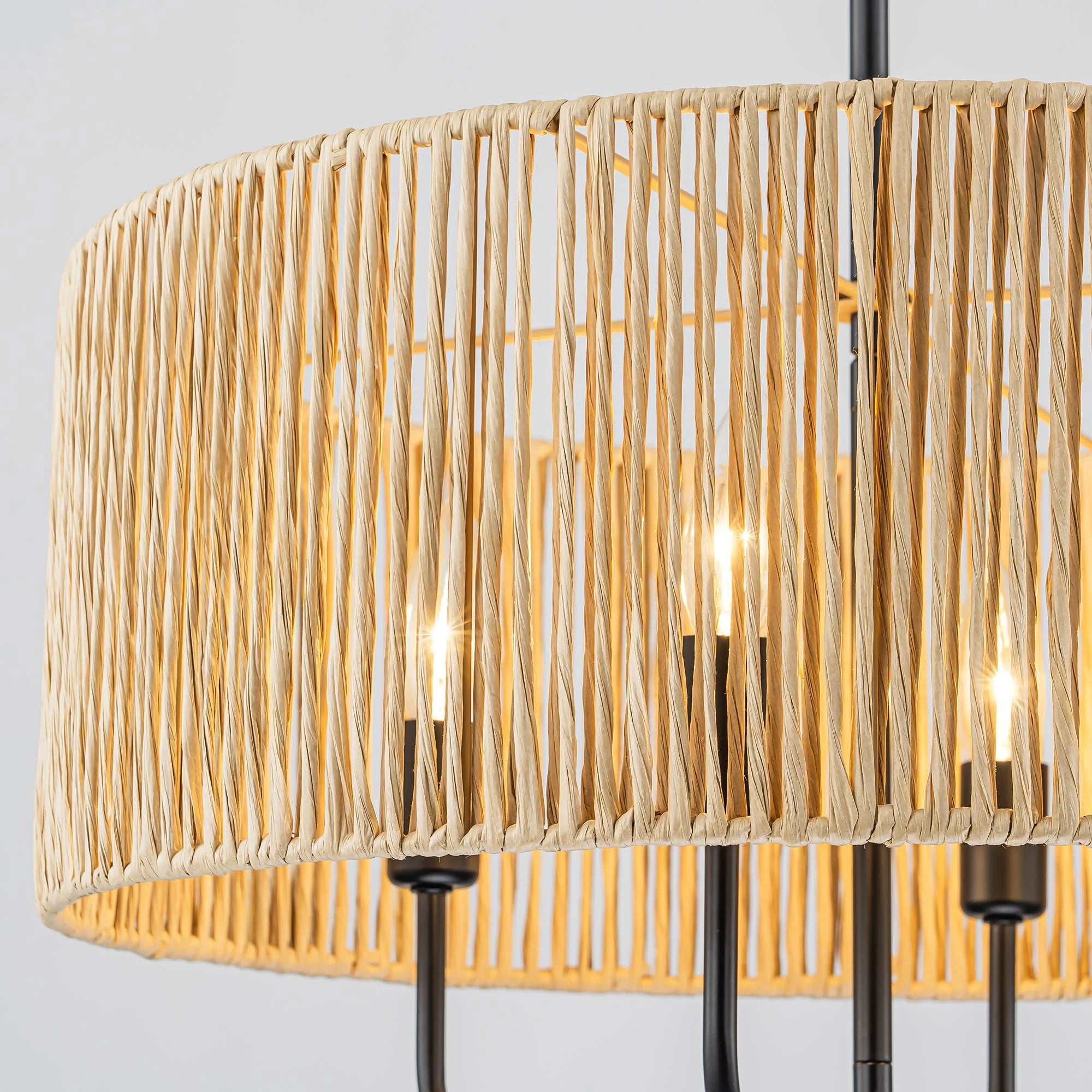 4-Light Handwoven Rope Drum Chandelier P6511