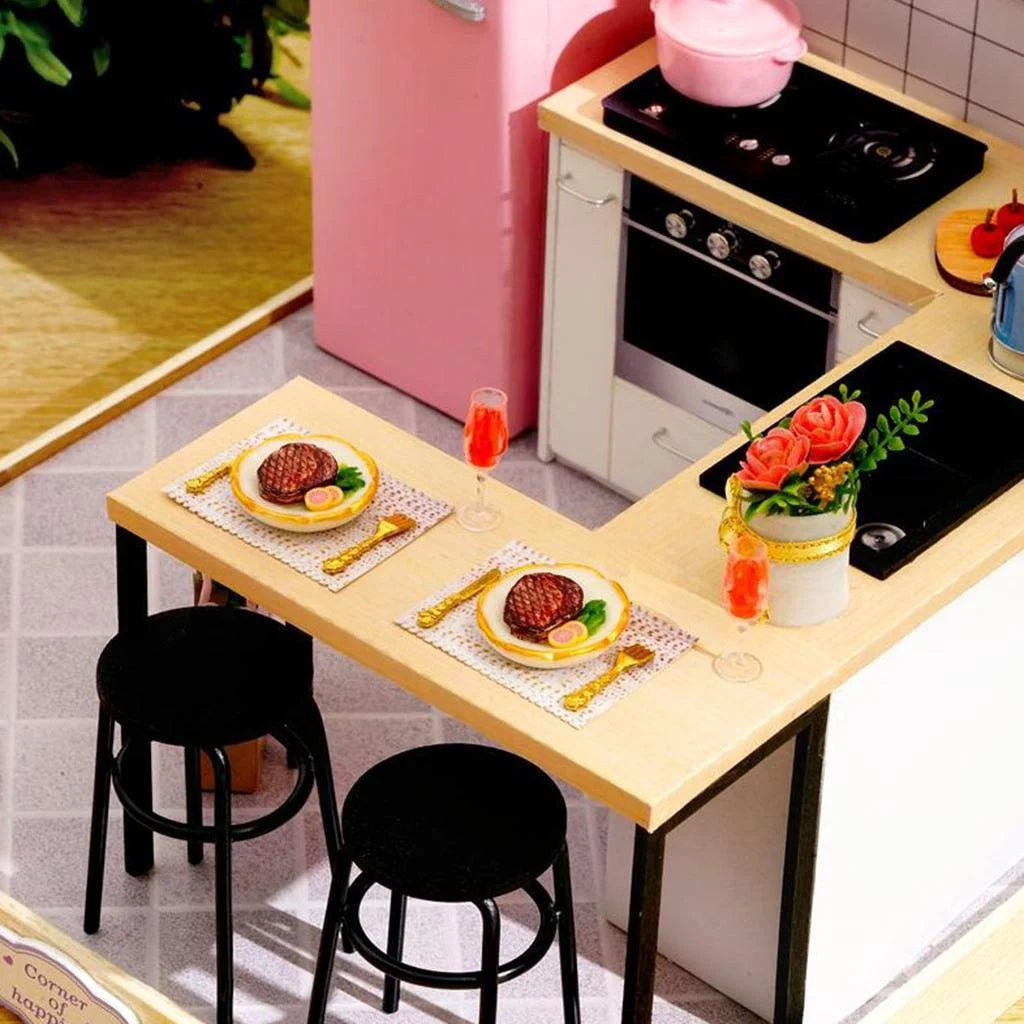 1:24 Wooden Dollhouse with Furniture Case G980454