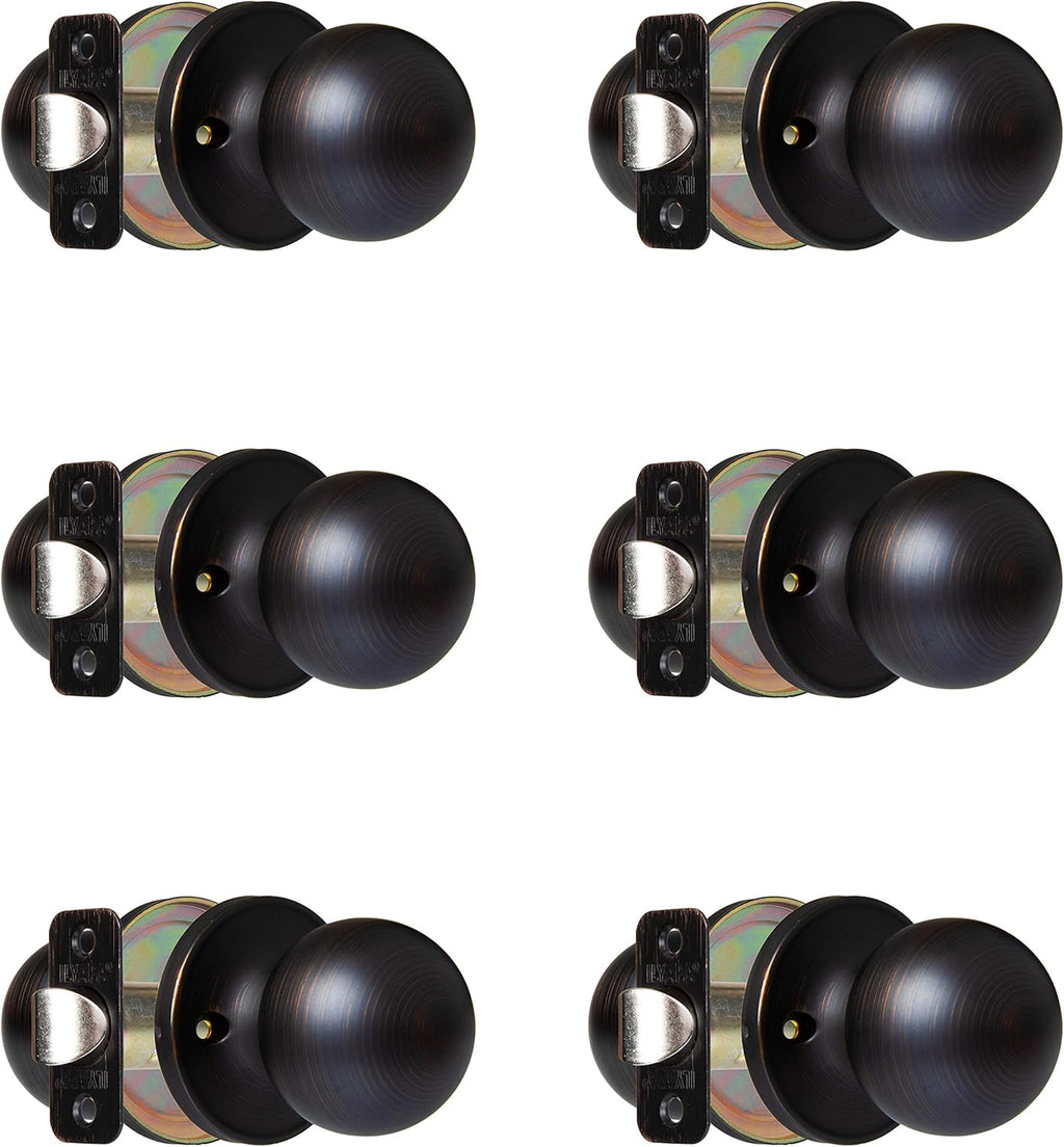 Oil Rubbed Bronze Privacy Door Knobs, Ball Style, 10 Pack D899