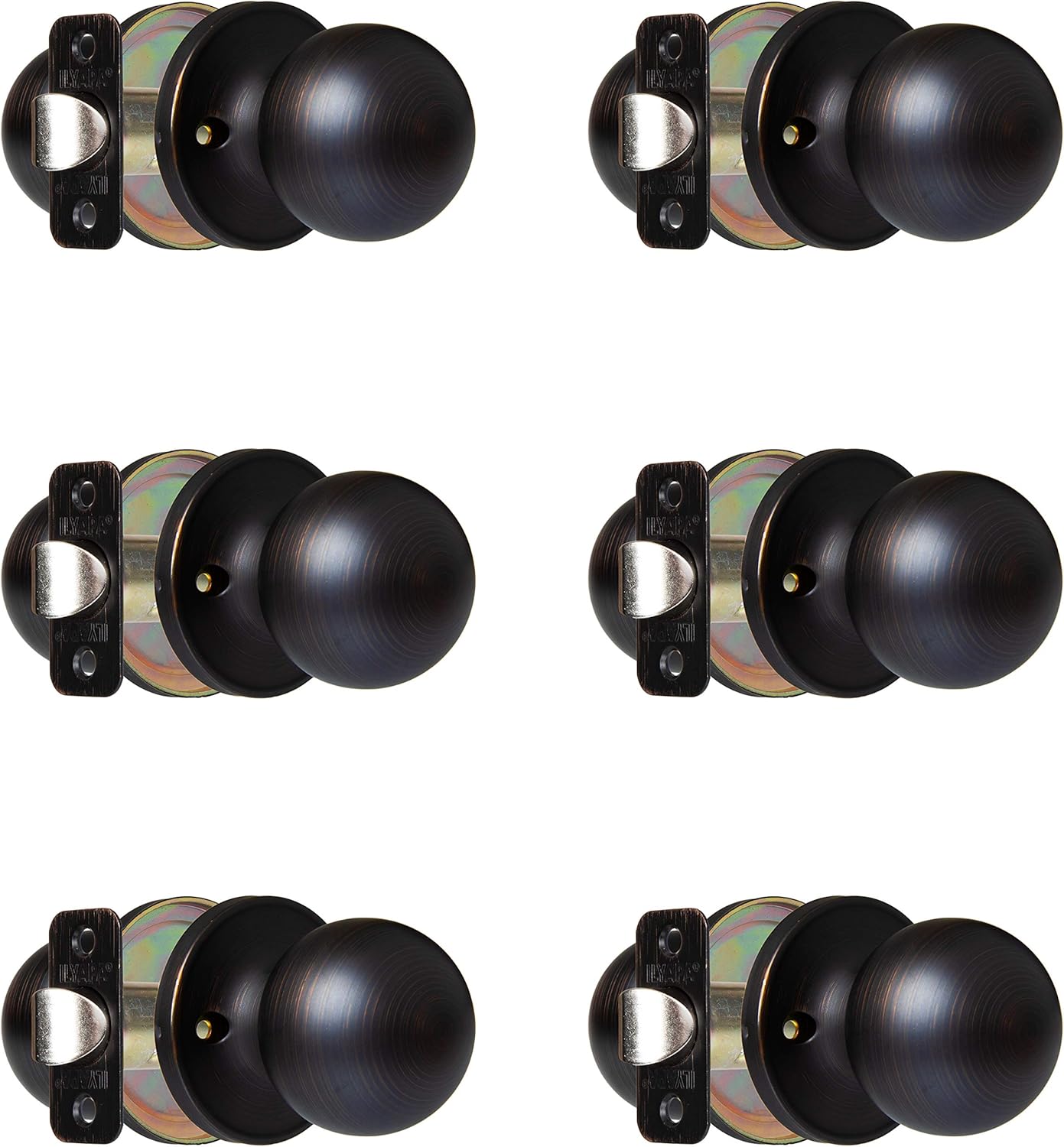 Oil Rubbed Bronze Privacy Door Knobs, Ball Style, 10 Pack D899