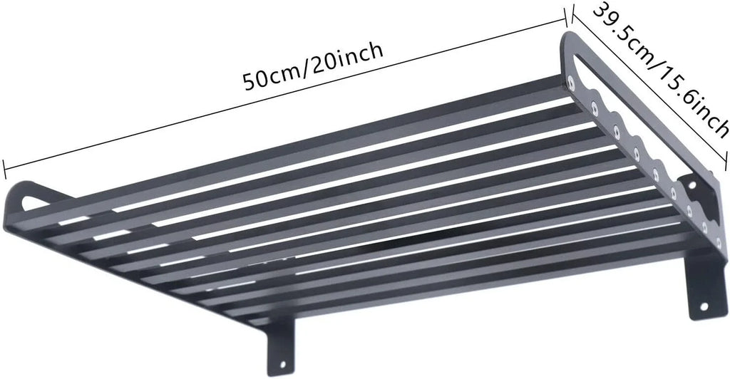 Black Wall Mounted Microwave Oven Bracket Storage Rack Aluminum G1176