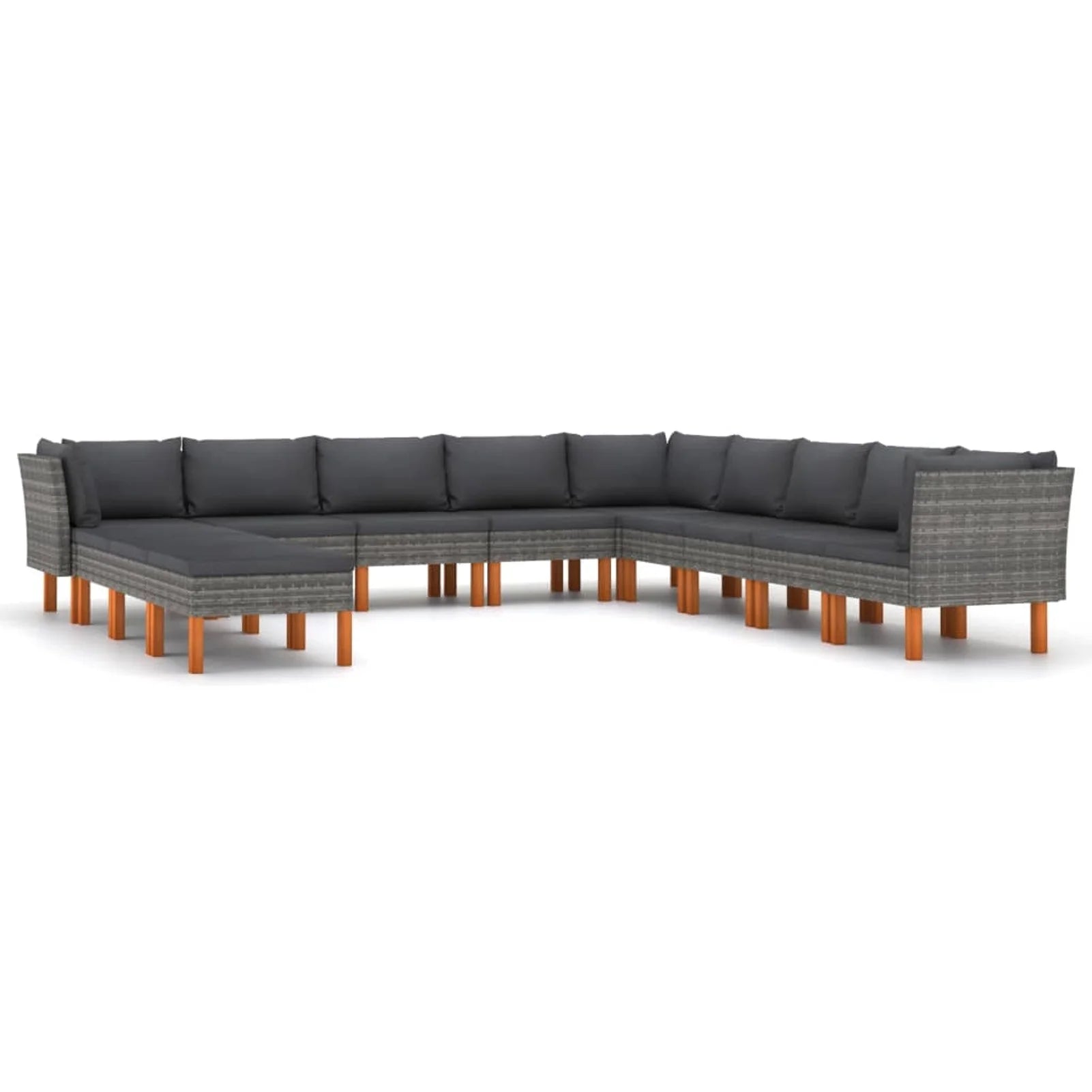 12 Piece Gray Poly Rattan Patio Conversation Set I739
