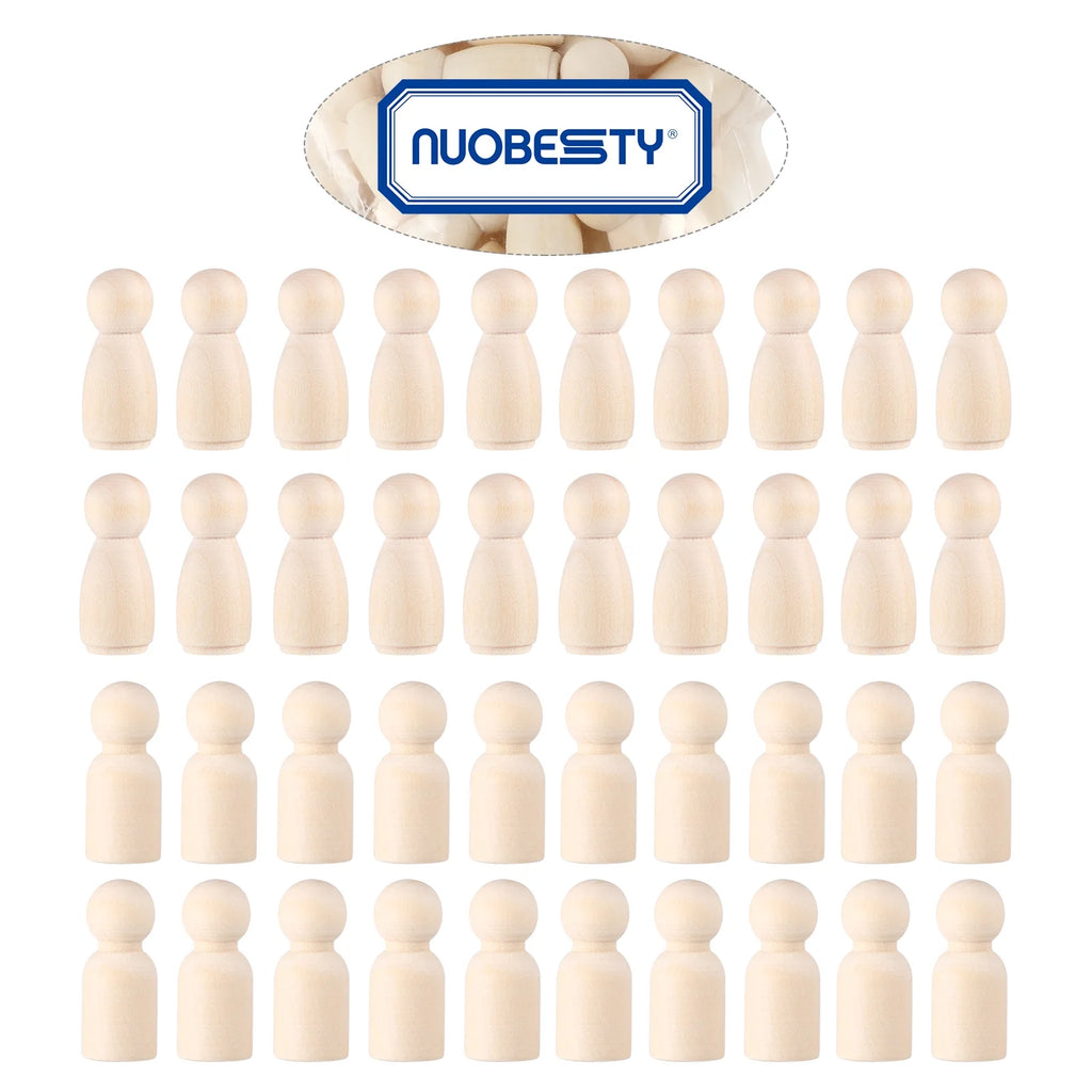 40 Pcs Wooden Peg Dolls Painting Crafts for Kids B23129