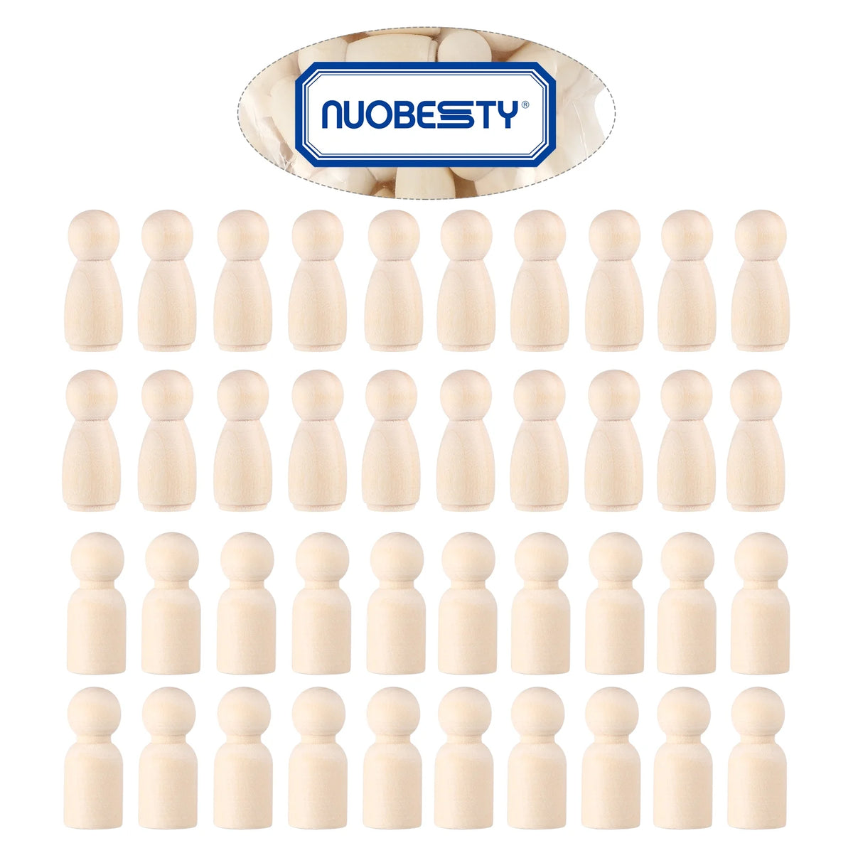 40 Pcs Wooden Peg Dolls Painting Crafts for Kids B23129