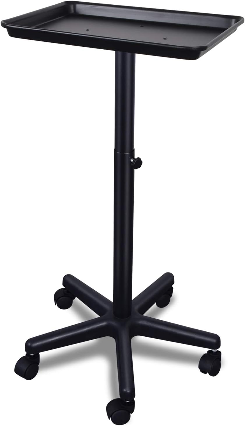 Height Adjustable Salon Rolling Tray on Wheels W4677