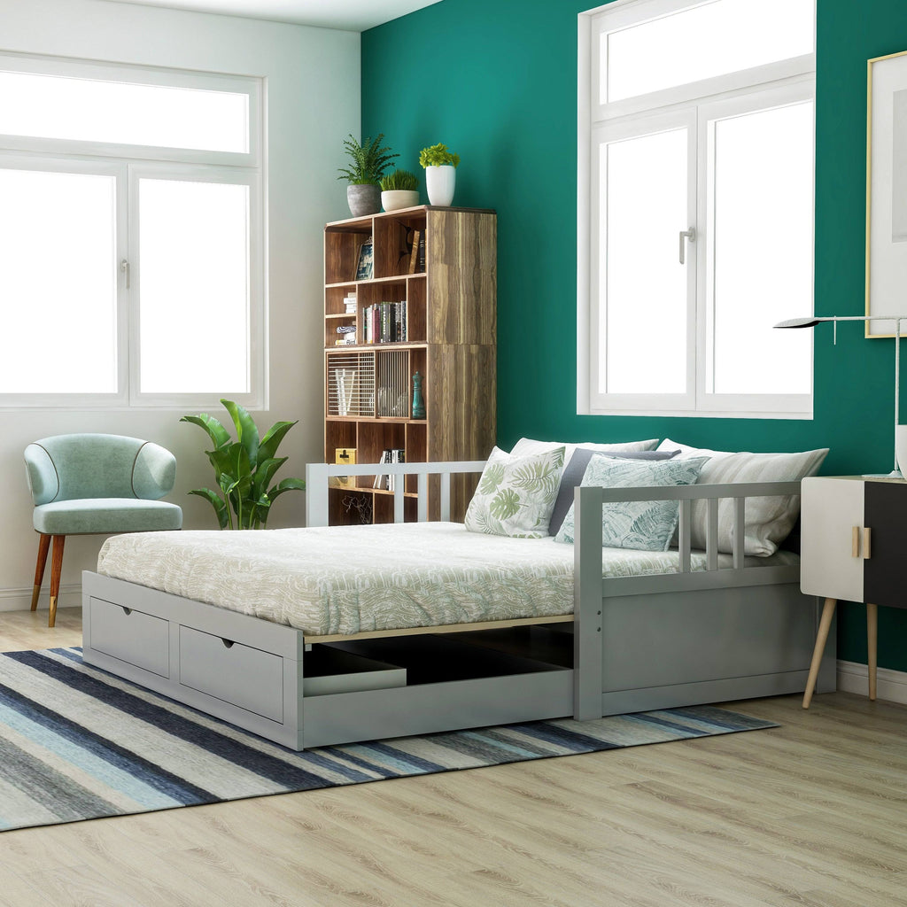 Grey Expandable Storage Daybed L8167
