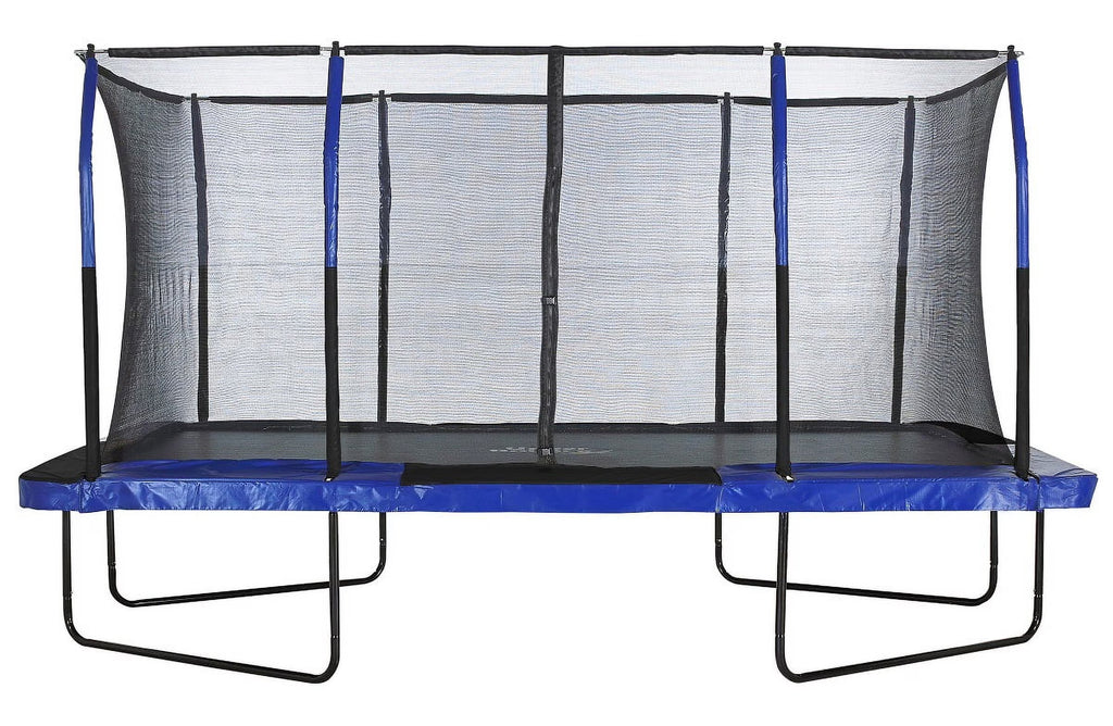 Blue/Black Rectangular Trampoline Set with Enclosure System A90827