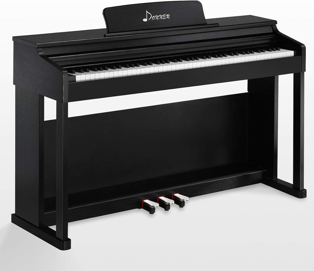 88-Key Weighted Action Digital Piano with Furniture Stand, Triple Pedals, Black R423003