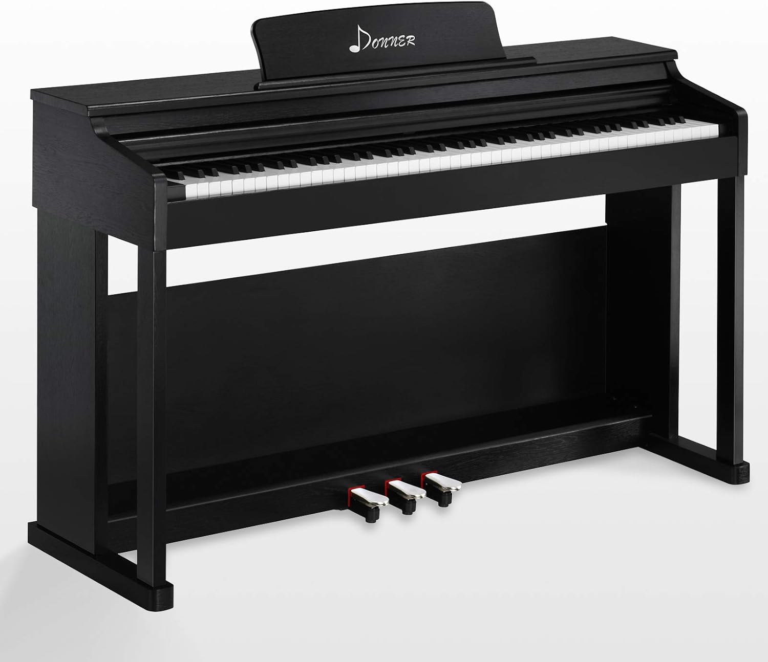 88-Key Weighted Action Digital Piano with Furniture Stand, Triple Pedals, Black R423003