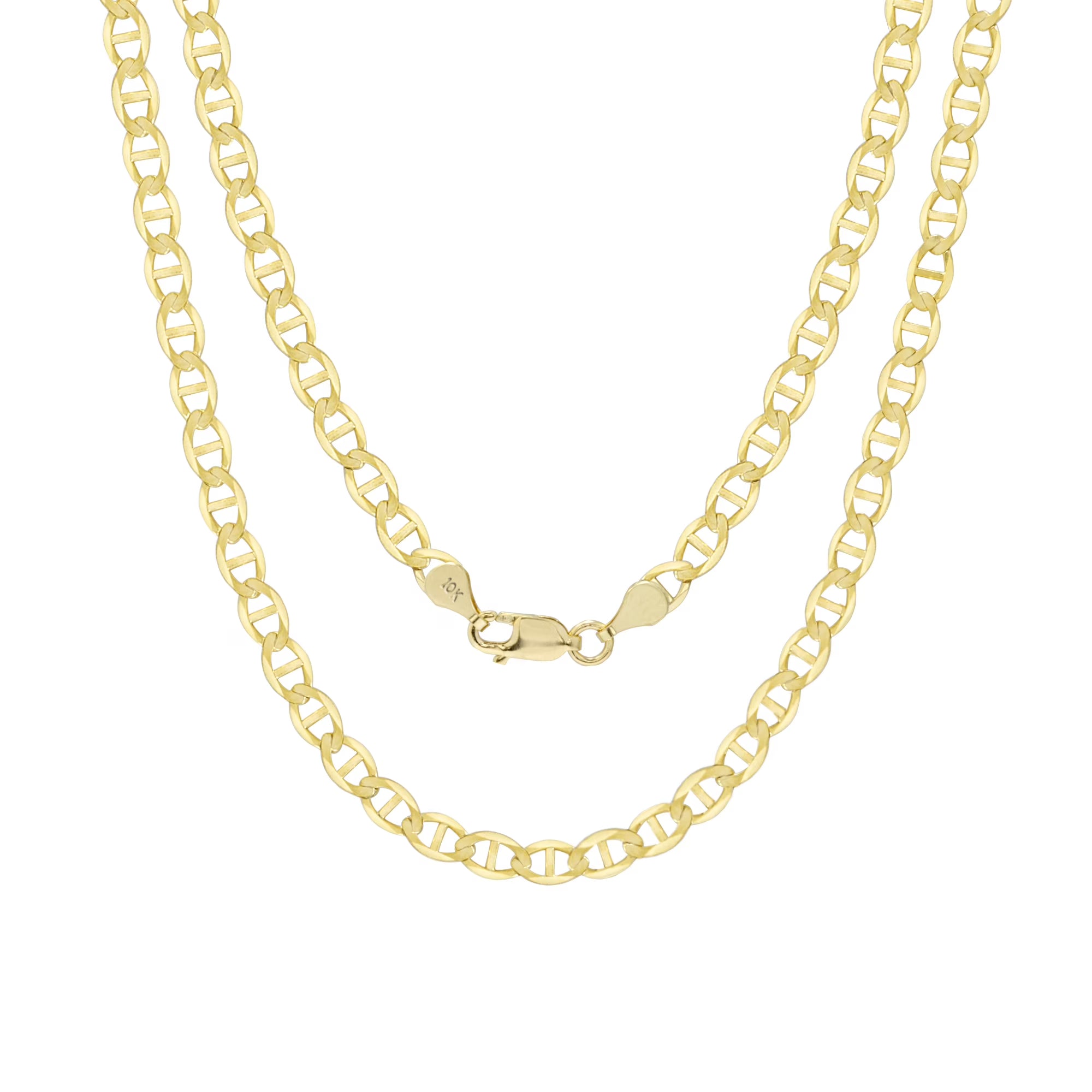 10k Yellow Gold Anchor Chain Necklace 16" - 30" F5510