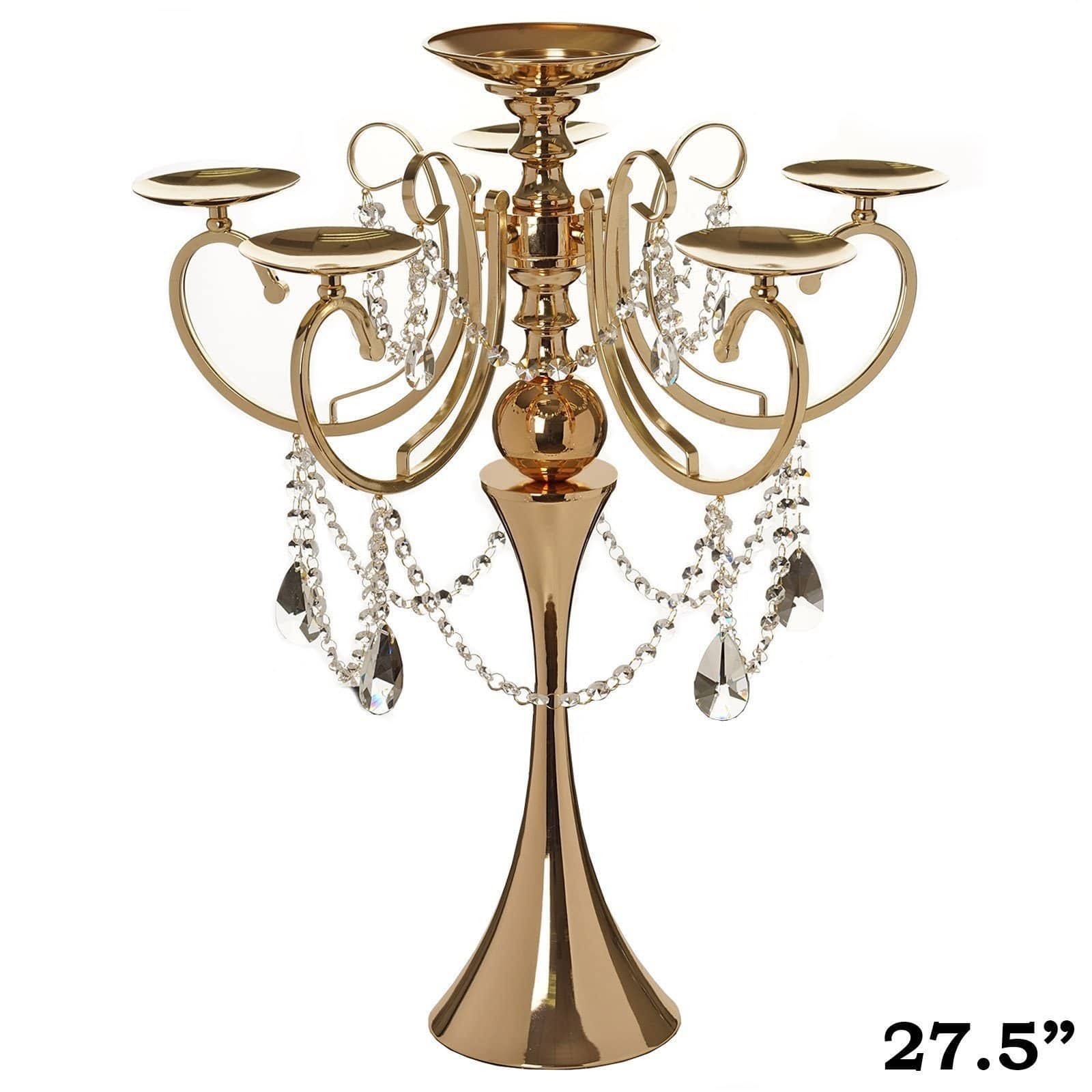 Gold Metal Candle Holder Candelabra T94056