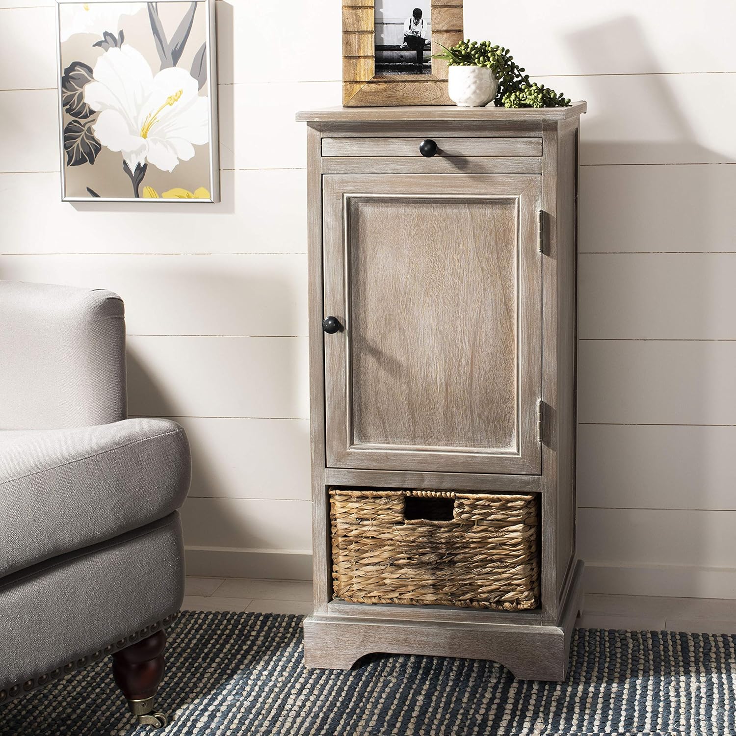Vintage Grey Tall Storage Unit S4094