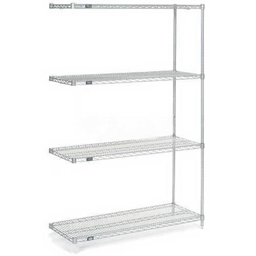 Silver Epoxy Wire Shelving Add-On 24x22W x 24x22D x 63x22H V8577