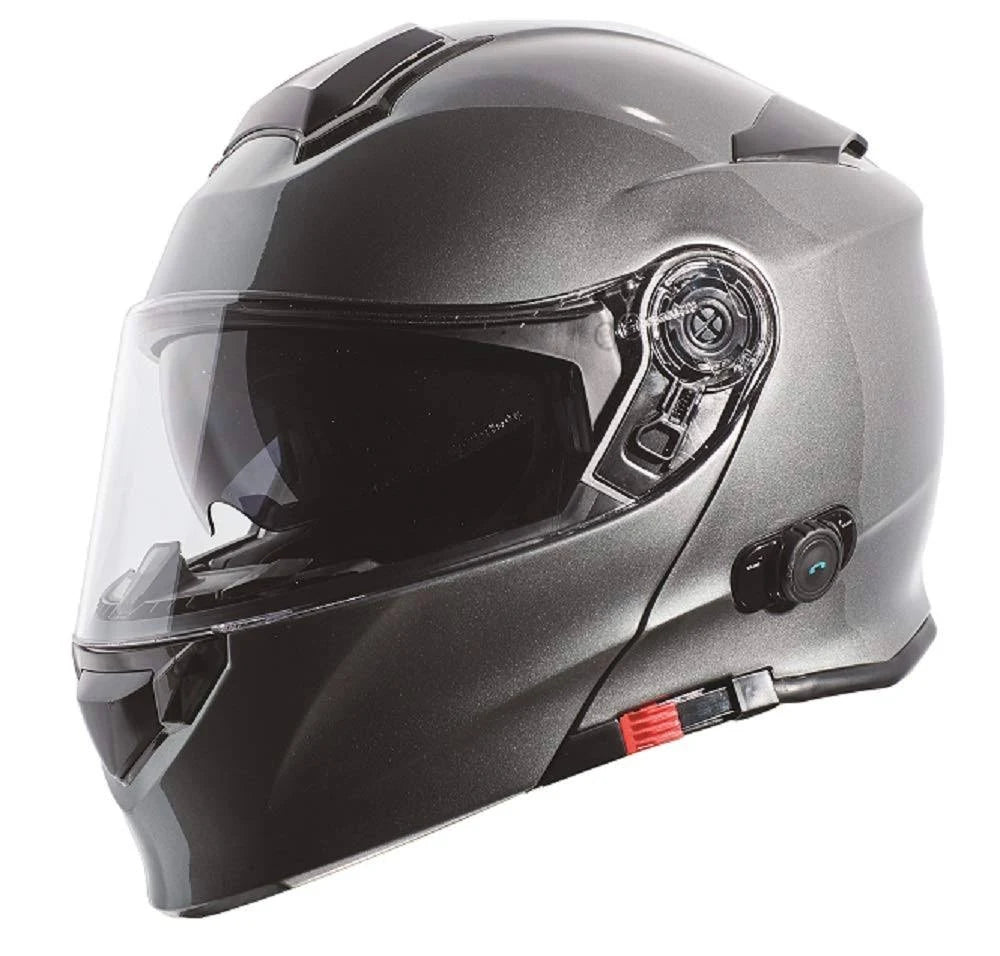 Silver Flip-Up Motorcycle Helmet U617