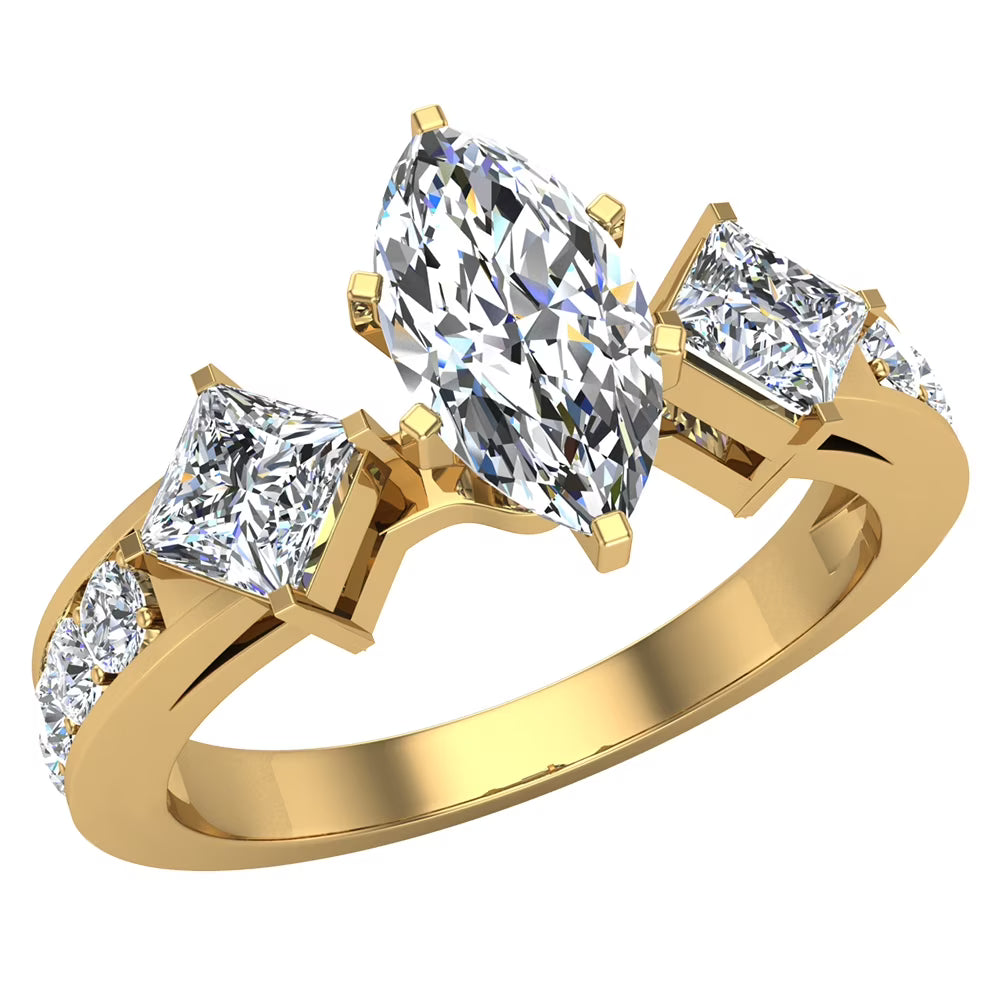 18K Gold Diamond Engagement Ring 1.40 CT TW Q689