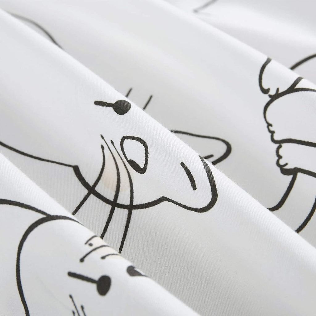 White 100% Cotton Twin Size Duvet Cover Set with Zipper Closure L523