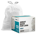 200 ct 13-16 Gallon White Trash Bags H701084