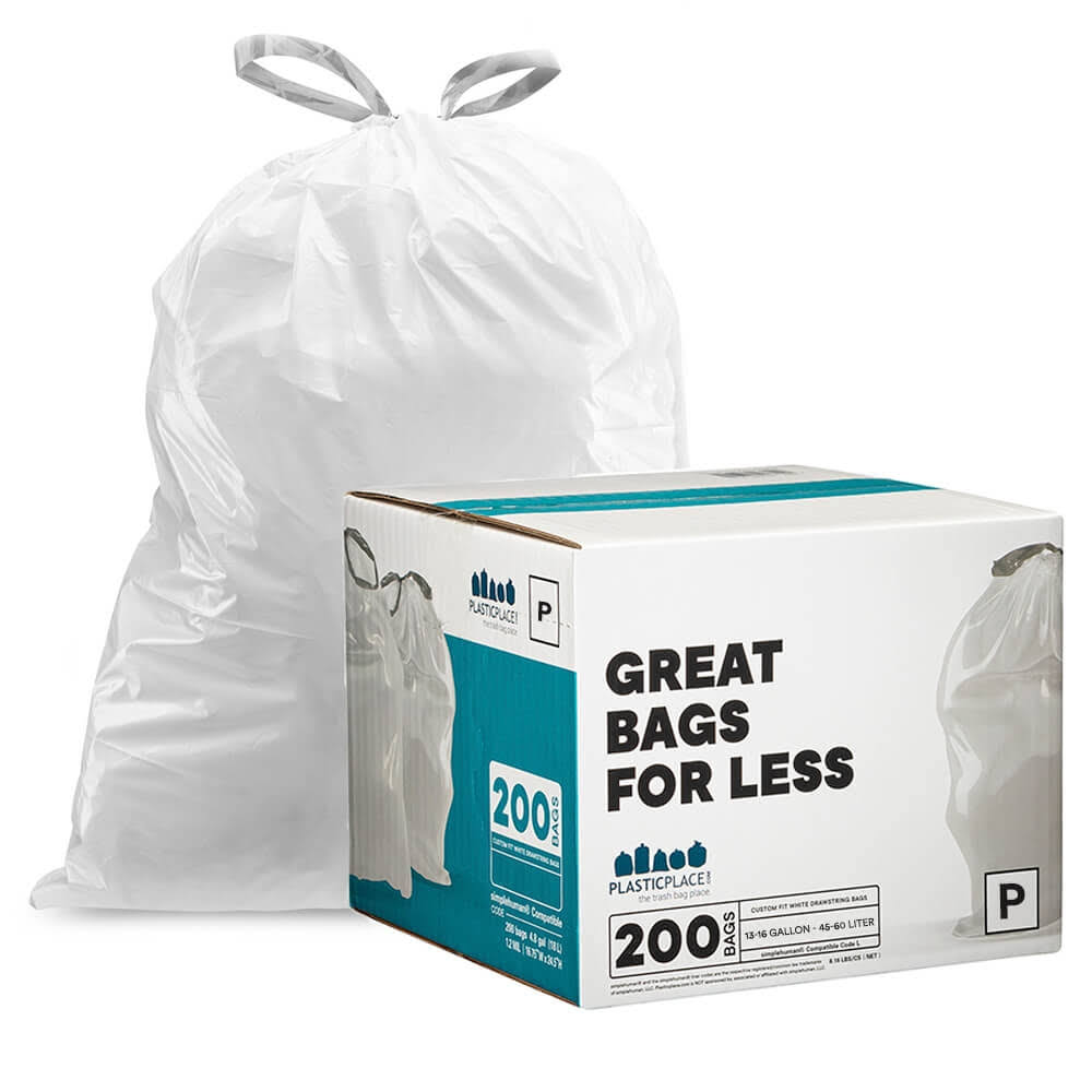 200 ct 13-16 Gallon White Trash Bags H701084