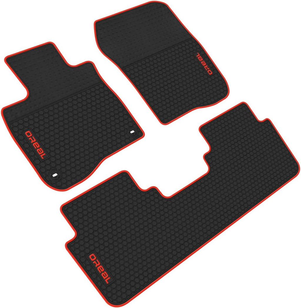 Black Red Heavy Duty Rubber Car Floor Liners S96199