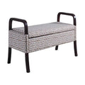 Greek Keyline Wooden Arm Storage Bench R534