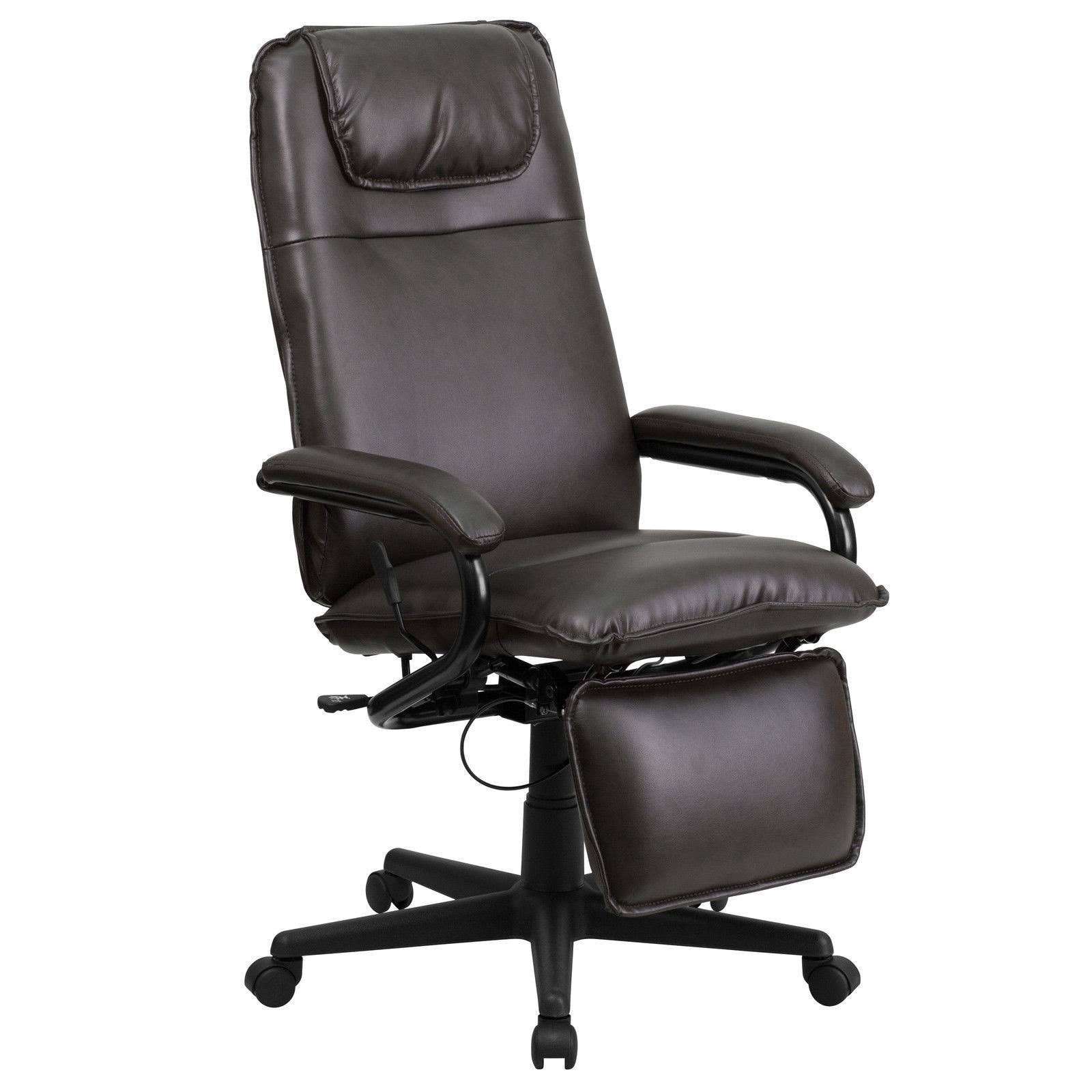 Brown Leather Reclining Office Chair U27186