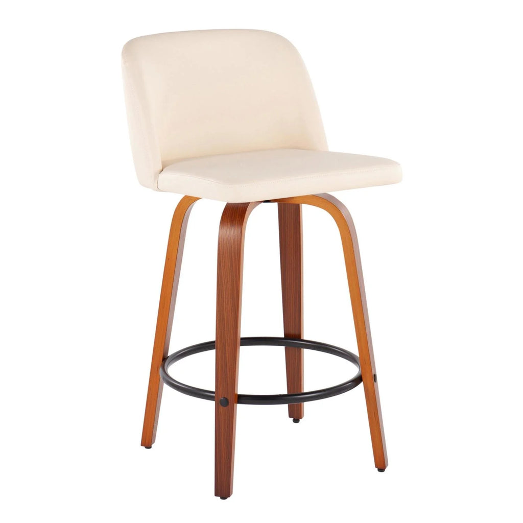 Cream Walnut Counter Stools, Set Of 2 E610628