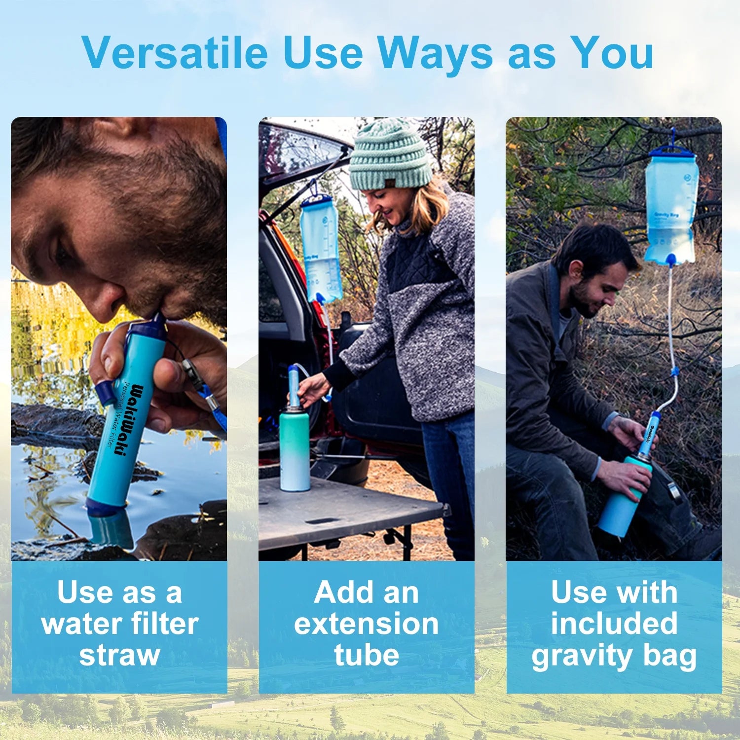 Gravity Water Filter for Camping, Hiking, Backpacking L88800