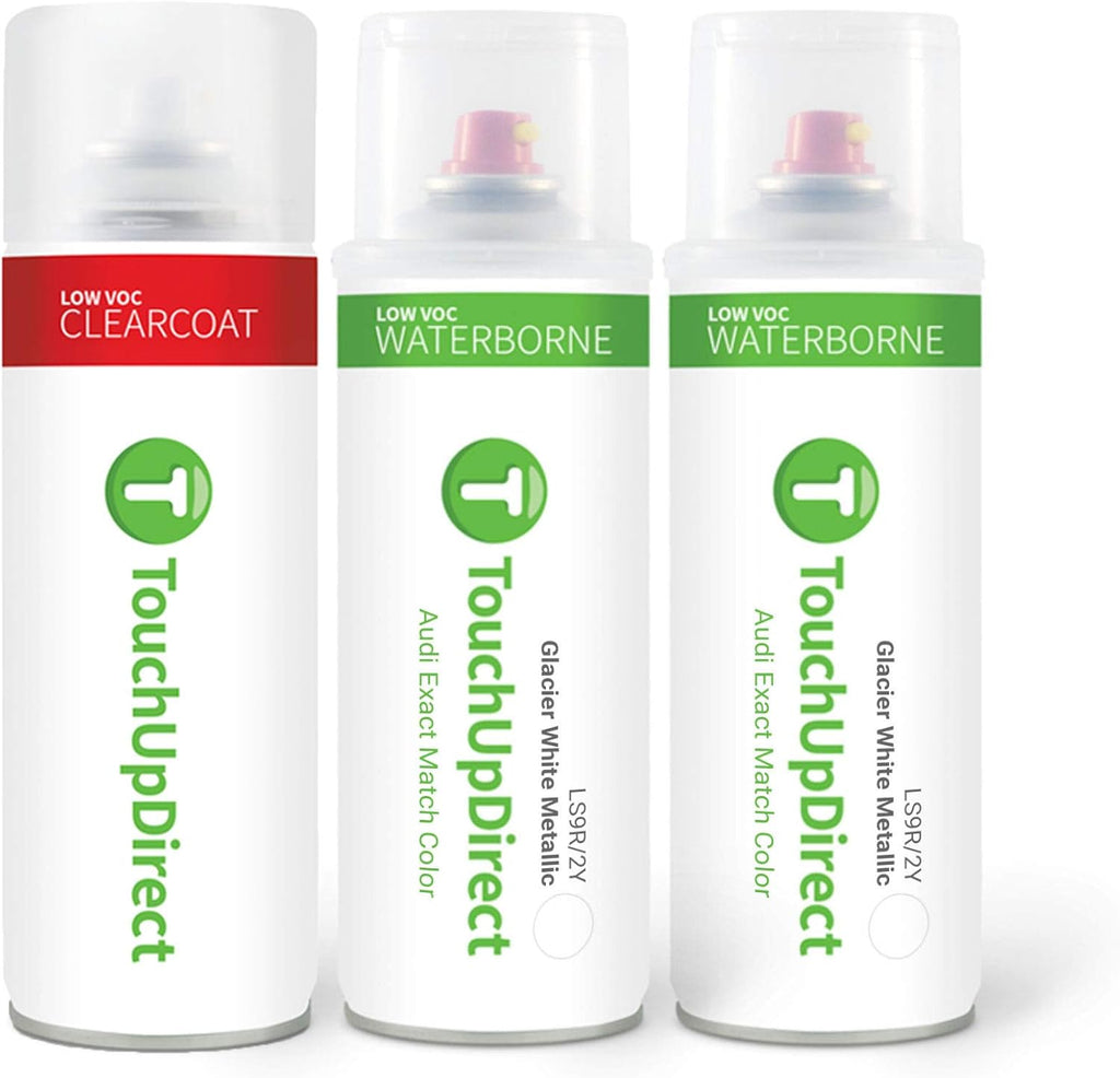 QAB Pearl White Automotive Touch Up Paint Aerosol Applicator Kit Z616443