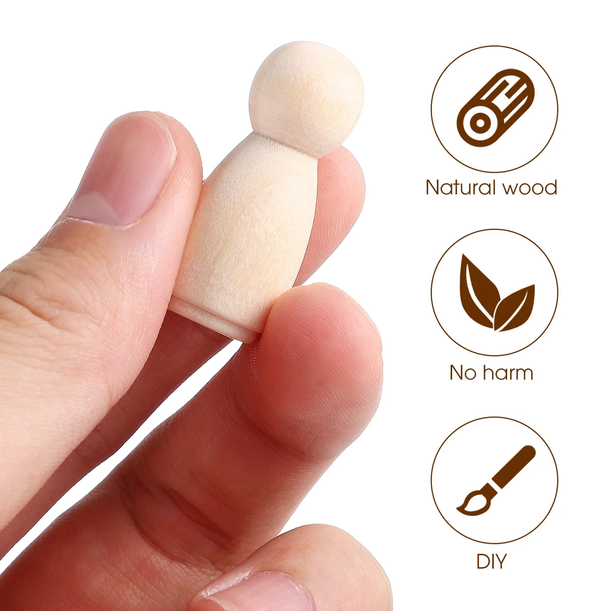 40 Pcs Wooden Peg Dolls Painting Crafts for Kids B23129